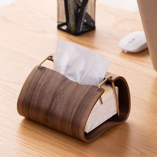 LumiWood Brass Tissue Holder – Refined Warmth for Calm, Elegant Spaces