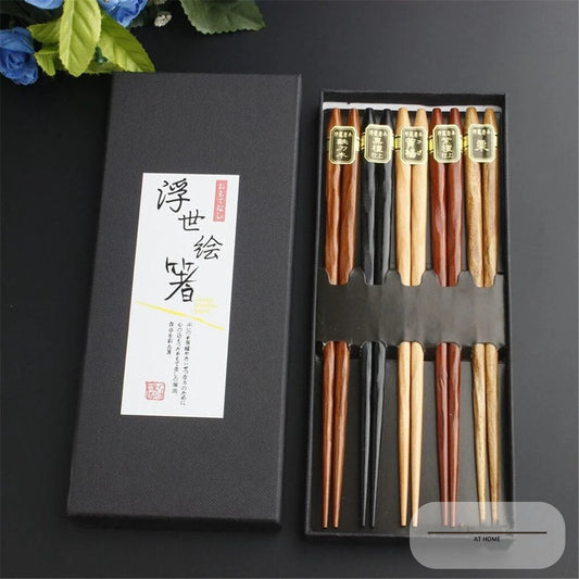 HikariHashi Traditional Japanese Chopsticks – Natural Wooden Utensils
