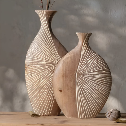 Takumi Wooden Vase – Sculpted Grain, Timeless Warmth