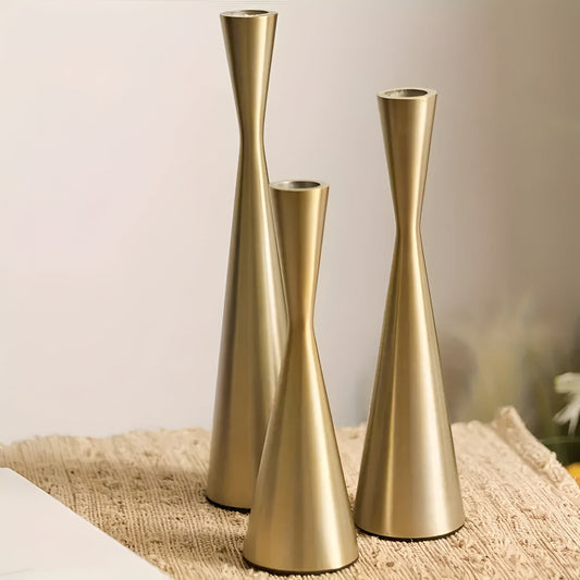 Kōsen Brass Candle Holders – Set of Three Nordic Silhouettes