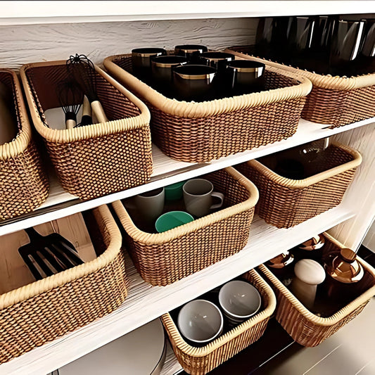 WillowFrame Hand-Woven Rattan Storage Basket
