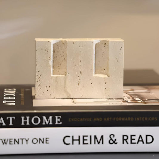 Ishi Stone Candle Stand – Timeless Glow in Sculptural Form