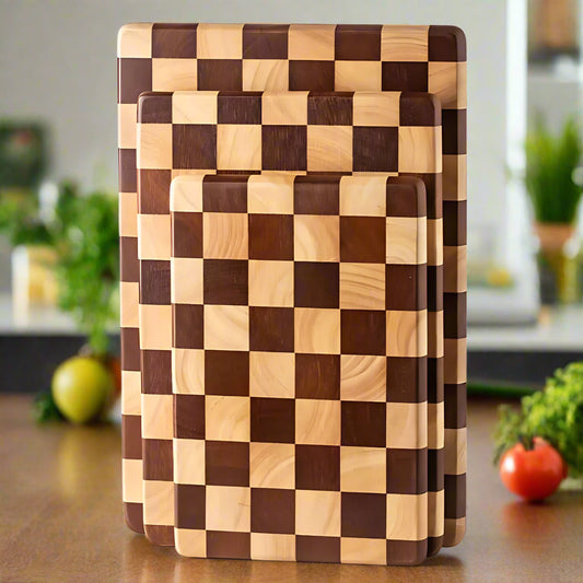 CheckMate Acacia Chopping Board – Calm Craftsmanship for Inspired Kitchens