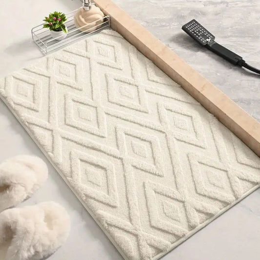 QuietaMat Bath Mat – Subtle Geometry, Soft Comfort