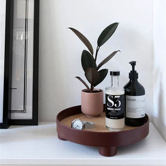 ArborRound Wooden Tray – Modern Calm for Serving & Styling