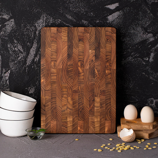 GrainBlock Teak Board – Thick Teak Wood Chopping & Serving Surface
