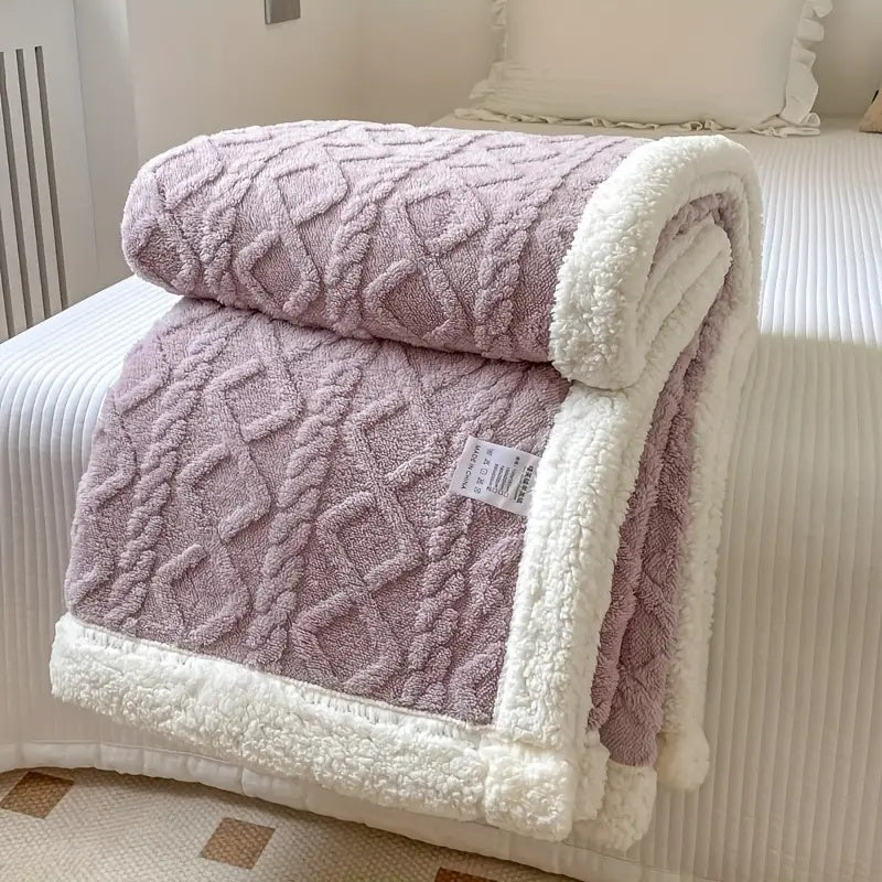 SnugSherpa Dual-Layer Blanket – Thick Fleece & Sherpa Throw for Deep Winter Comfort
