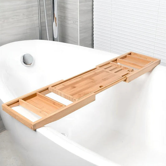 ZenSpan Bamboo Bath Caddy – Calm Expandable Tray for Serene Bath Rituals