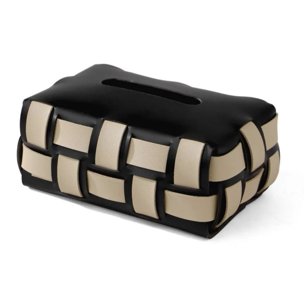 WeaveLux Vegan Leather Tissue Holder – Calm Elegance with a Touch of Texture
