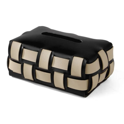 WeaveLux Vegan Leather Tissue Holder – Calm Elegance with a Touch of Texture