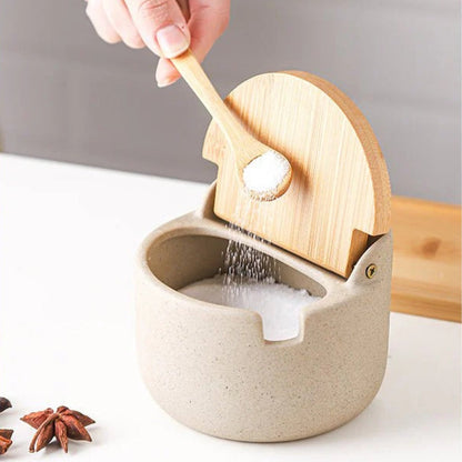 ZenSpice Ceramic & Bamboo Jar Set – Calm Storage for Modern Kitchens