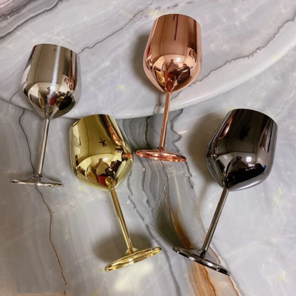 GlowPour Stainless Wine Goblet – Modern Steel Wine glass
