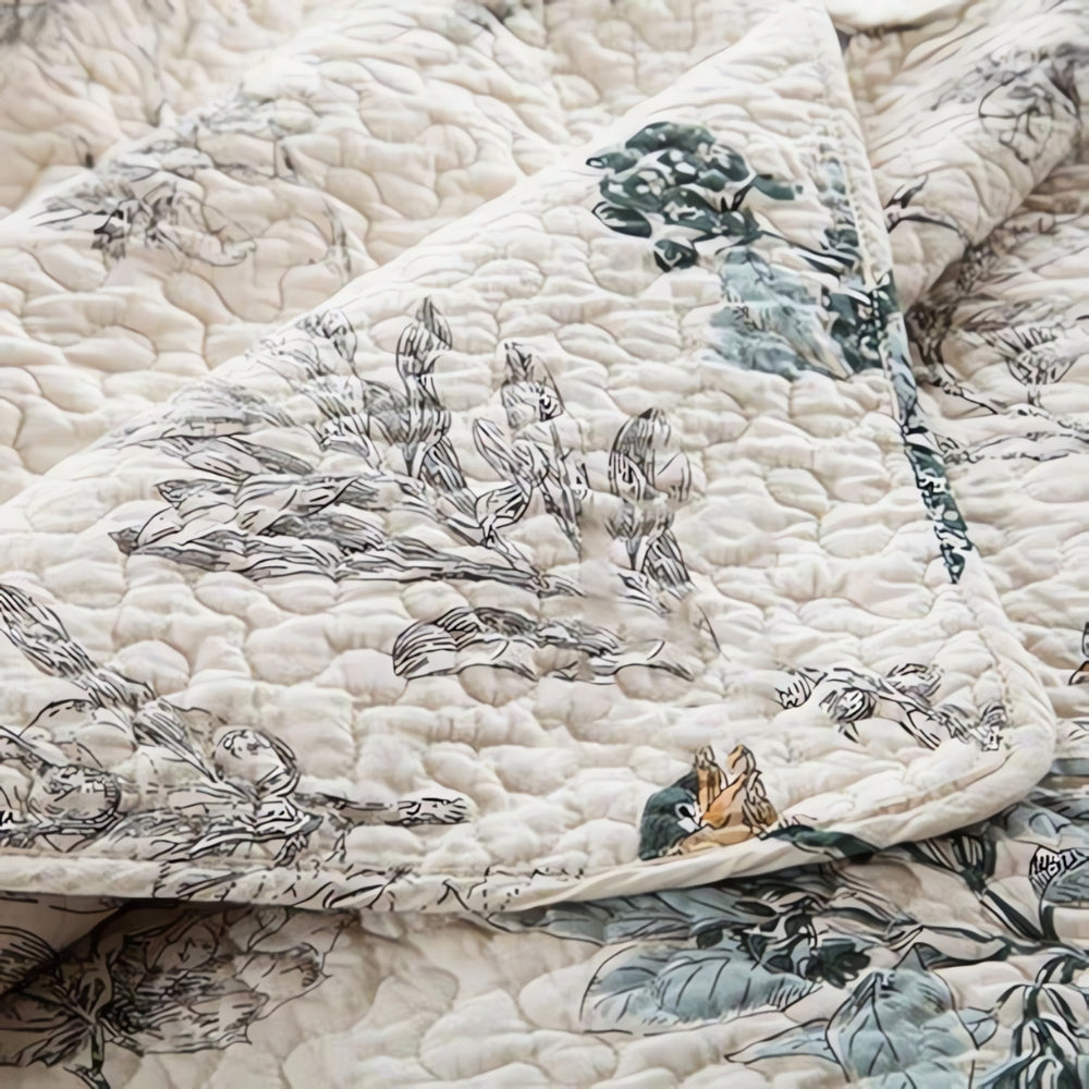 Ayame Floral Cotton Summer Coverlet