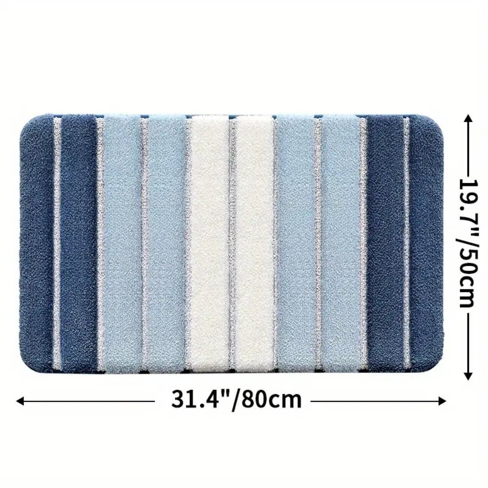 LumaStripe Bath Mat – Soft Structure for Serene Steps