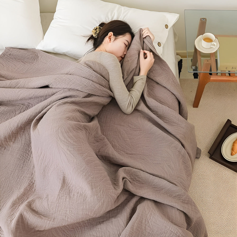 Haiba Cotton Leaf Throw Blanket