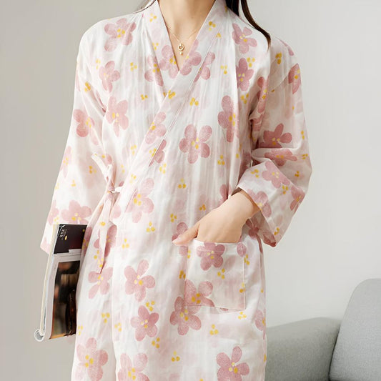SanaFlora Cotton Robe – Light Grace for Quiet Mornings