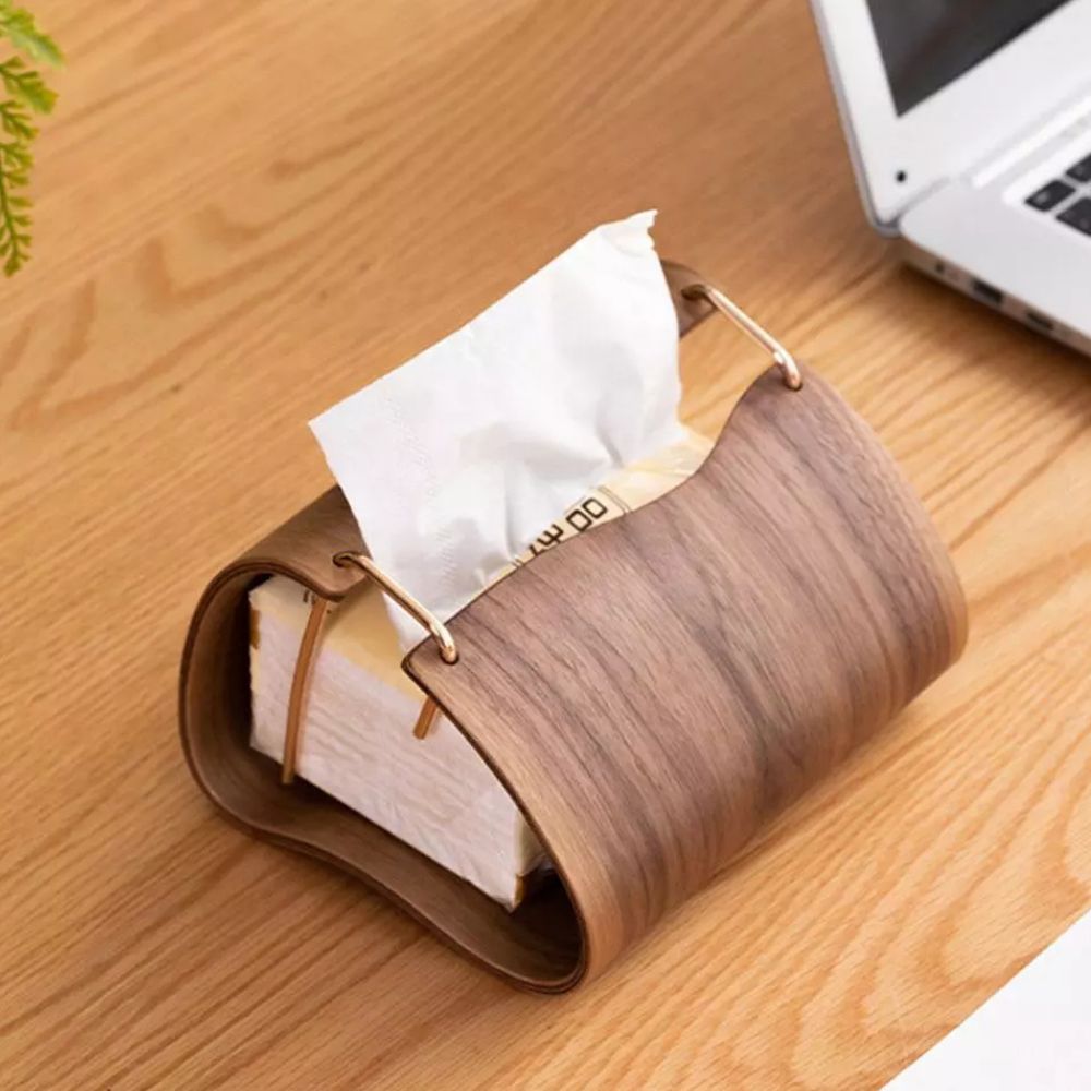 LumiWood Brass Tissue Holder – Refined Warmth for Calm, Elegant Spaces
