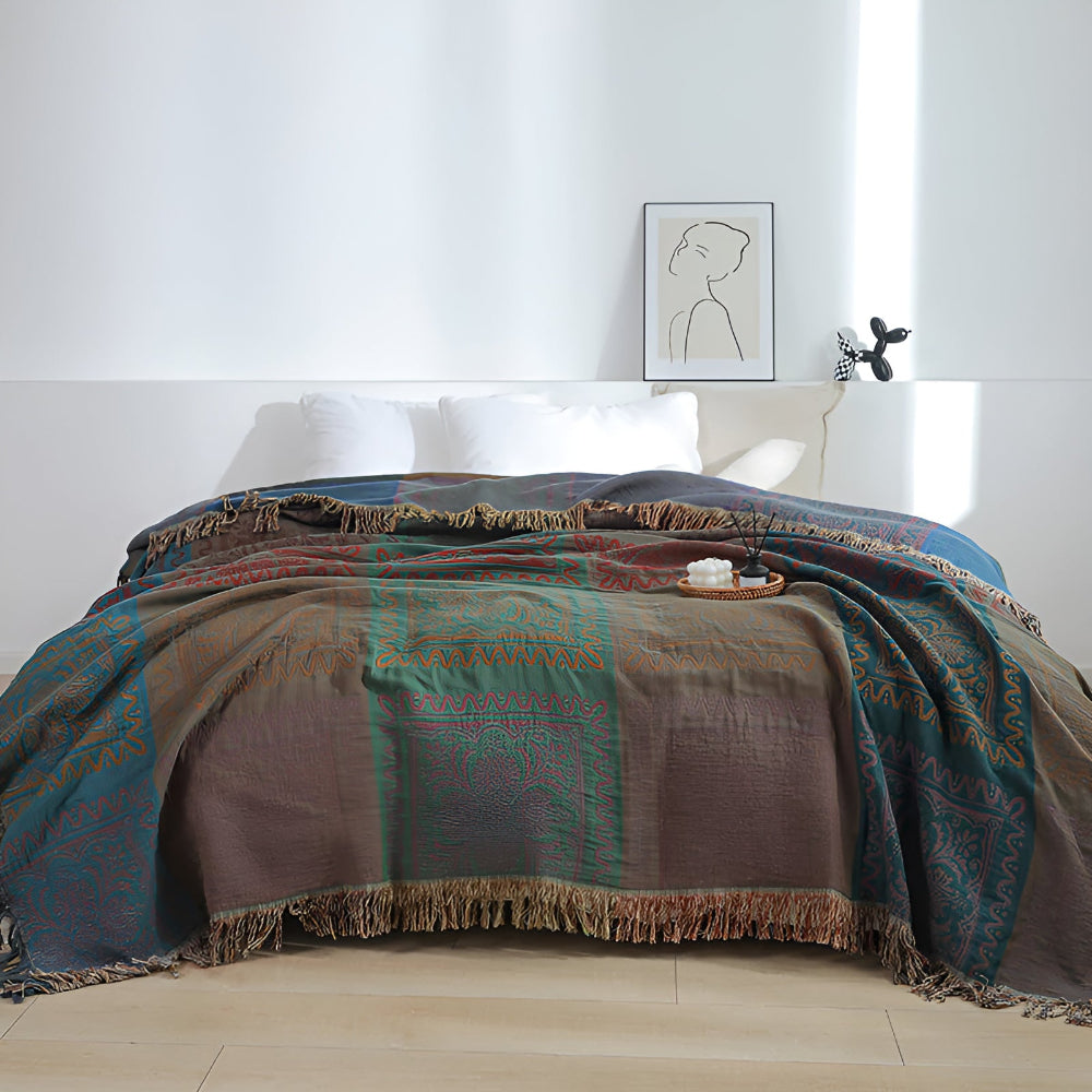 Enso Cotton Tassel Throw Blanket