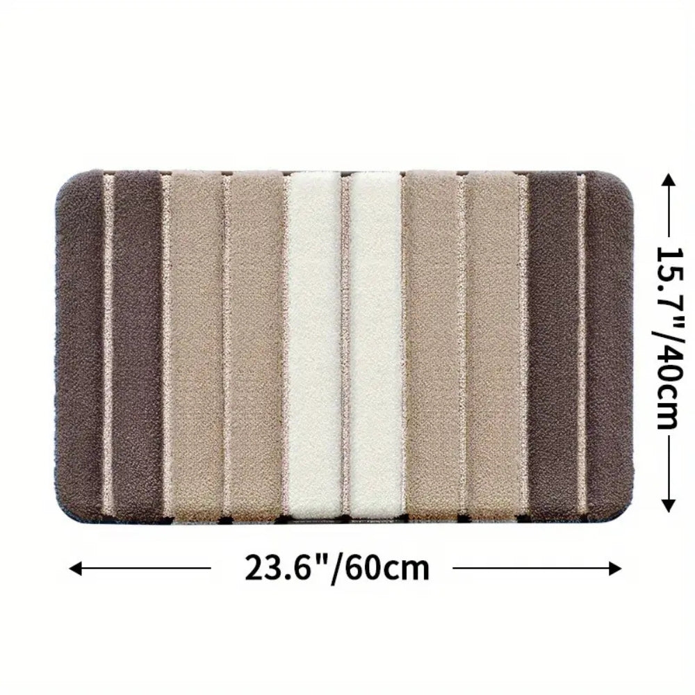 LumaStripe Bath Mat – Soft Structure for Serene Steps