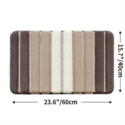 LumaStripe Bath Mat – Soft Structure for Serene Steps
