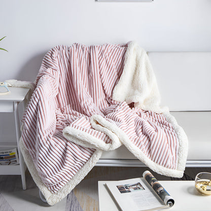 Yuki Stripe Sherpa Blanket – Soft Stripes for Serene Comfort