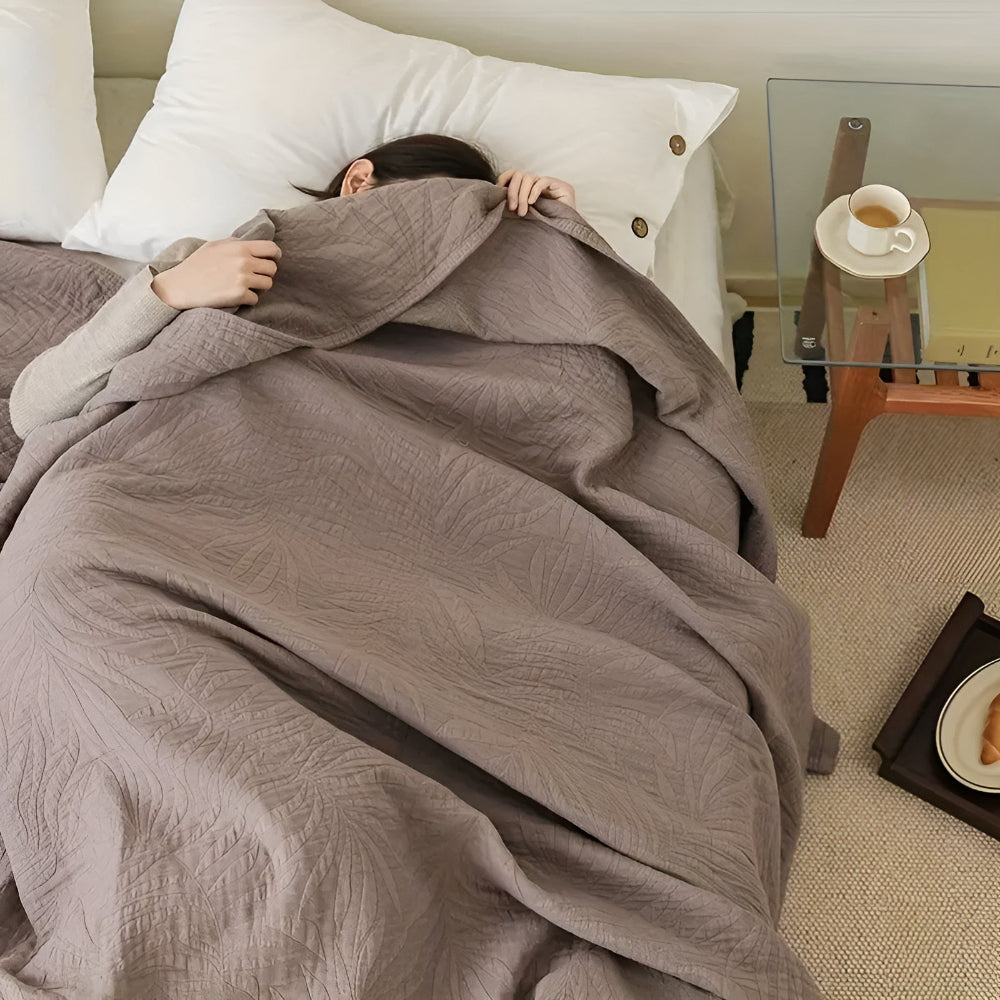 Haiba Cotton Leaf Throw Blanket