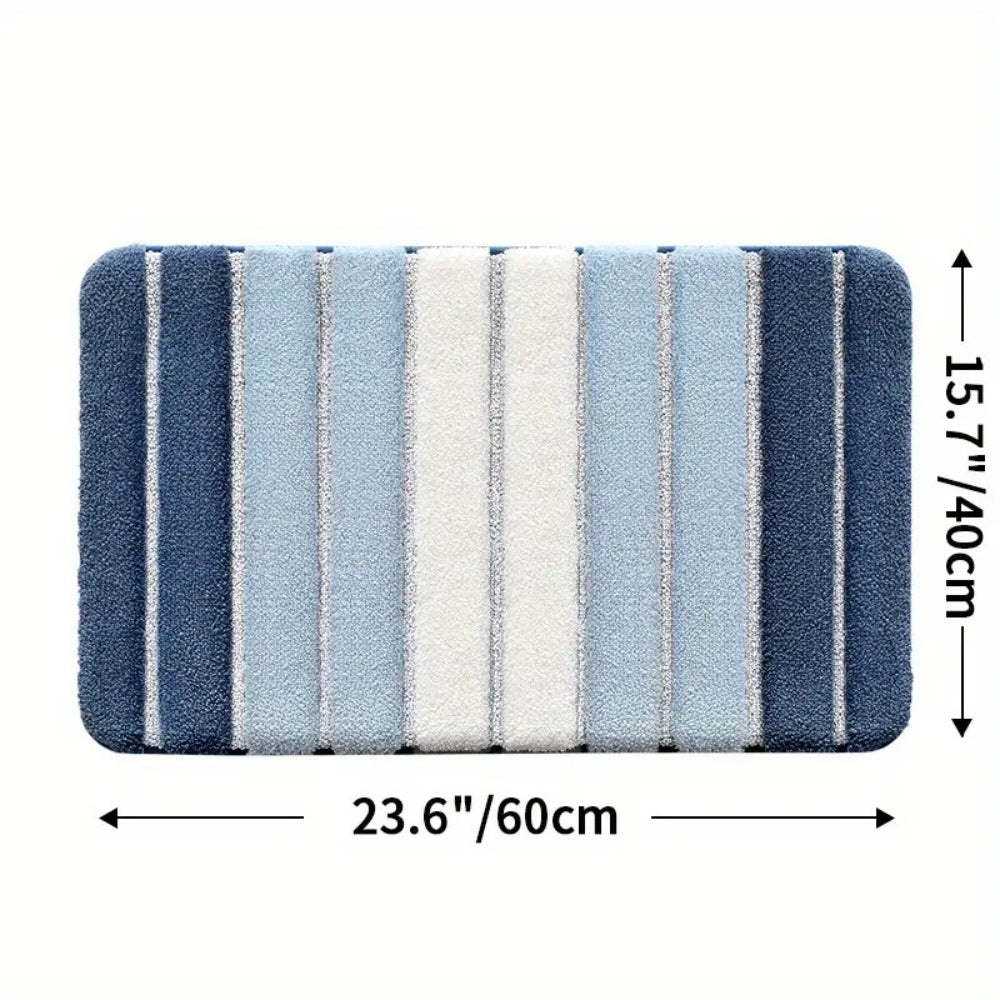 LumaStripe Bath Mat – Soft Structure for Serene Steps