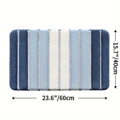 LumaStripe Bath Mat – Soft Structure for Serene Steps