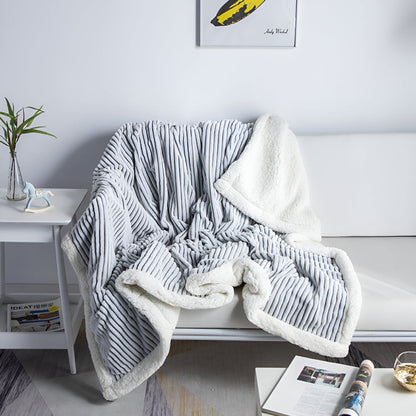 Yuki Stripe Sherpa Blanket – Soft Stripes for Serene Comfort
