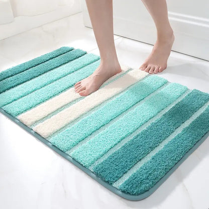 LumaStripe Bath Mat – Soft Structure for Serene Steps