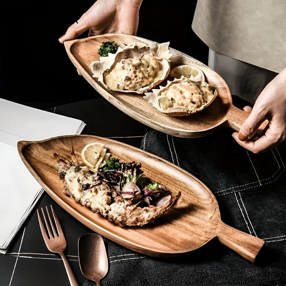 MoriLeaf Wooden Plate – Natural Form for Intentional Serving