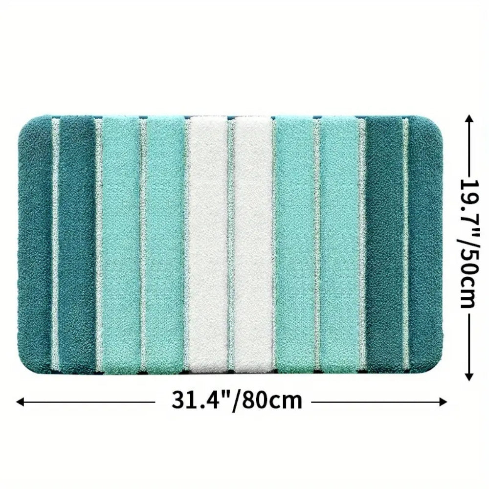 LumaStripe Bath Mat – Soft Structure for Serene Steps