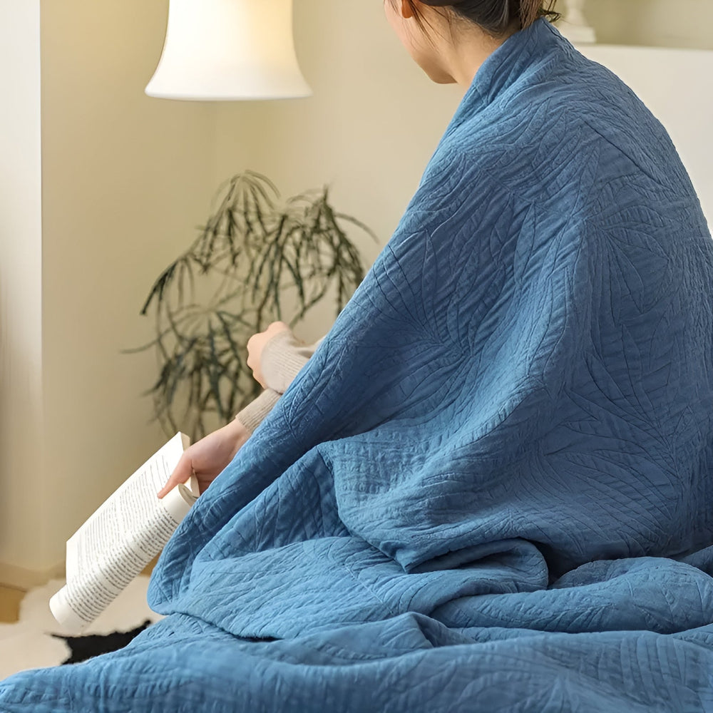 Haiba Cotton Leaf Throw Blanket
