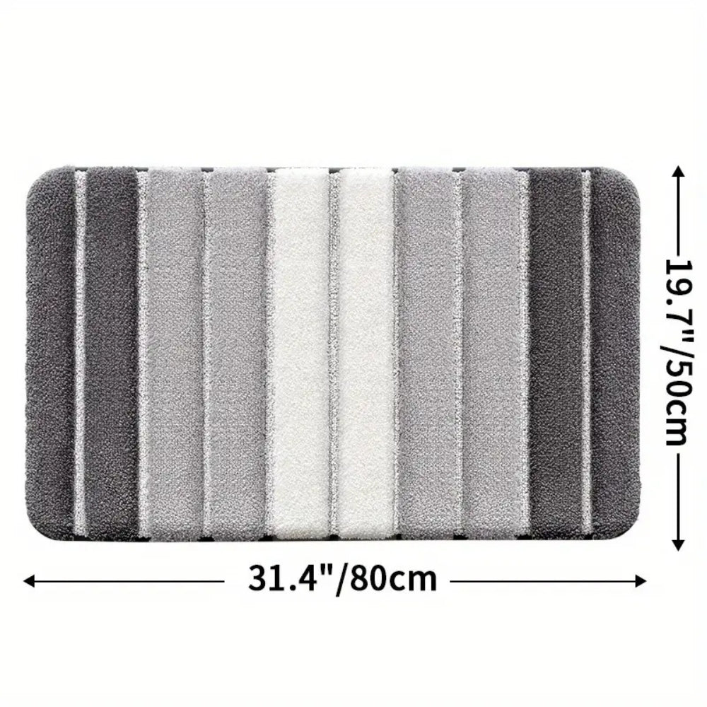 LumaStripe Bath Mat – Soft Structure for Serene Steps
