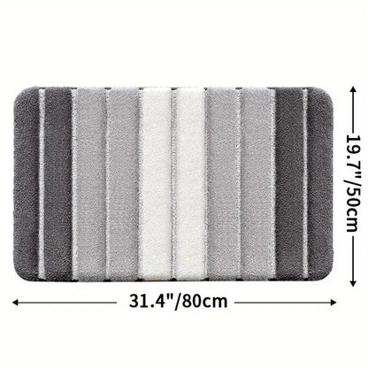 LumaStripe Bath Mat – Soft Structure for Serene Steps