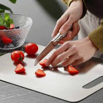 CleanEdge Steel Cutting Board – Double-Sided Antibacterial Prep Surface for Modern Kitchens