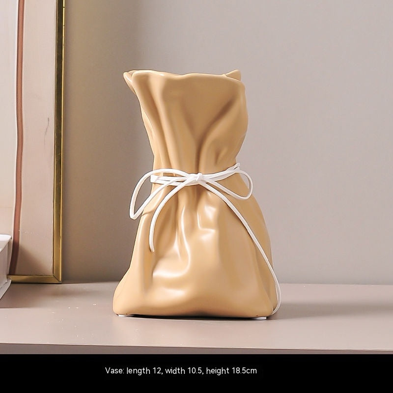 Ceramic Bag Vase – Sculptural Stoneware Inspired by a Paper Bag