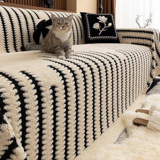 Velura Plush Tufted Sofa Cover
