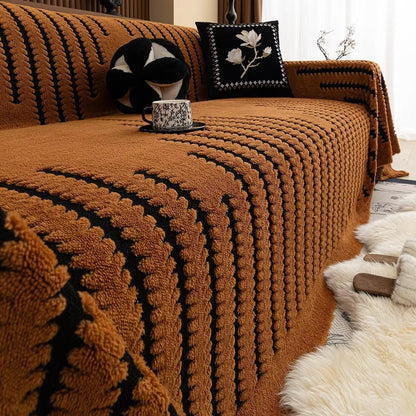Velura Plush Tufted Sofa Cover
