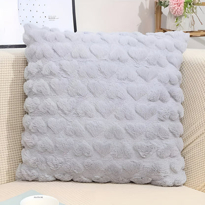 Amoura Plush Cushion Cover – Heart-Shaped Velvet Elegance