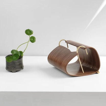 LumiWood Brass Tissue Holder – Refined Warmth for Calm, Elegant Spaces