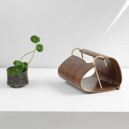 LumiWood Brass Tissue Holder – Refined Warmth for Calm, Elegant Spaces