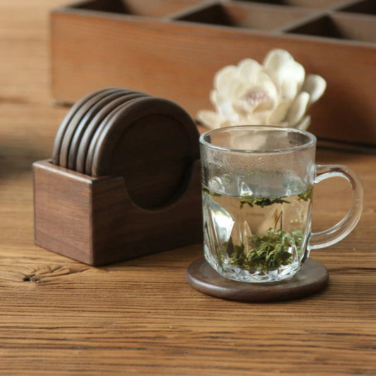 Kanzashi Japanese-Style Wooden Coaster 6pcs Set
