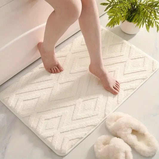 QuietaMat Bath Mat – Subtle Geometry, Soft Comfort