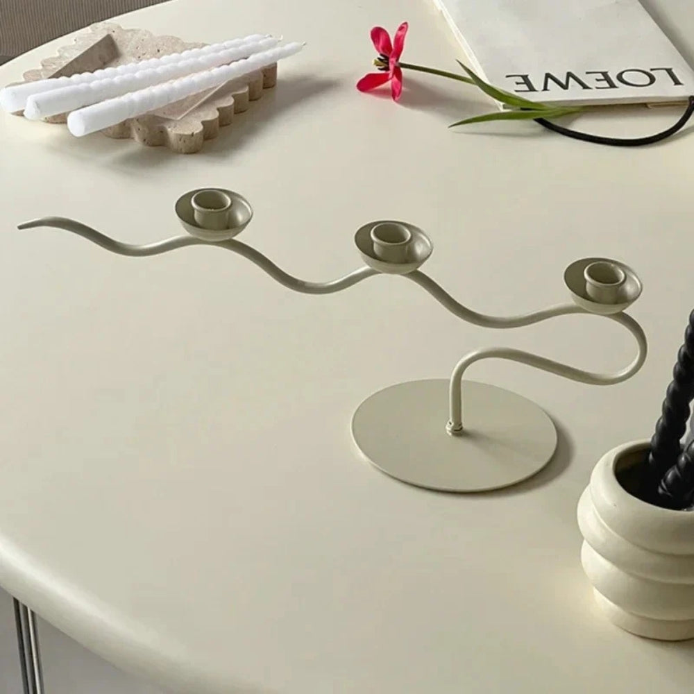 Kazan Iron Candle Holder – Twisted Sculptural Form