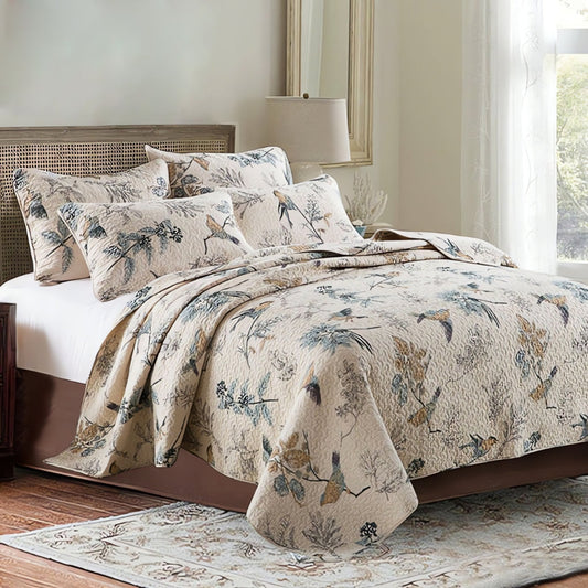 Ayame Floral Cotton Summer Coverlet