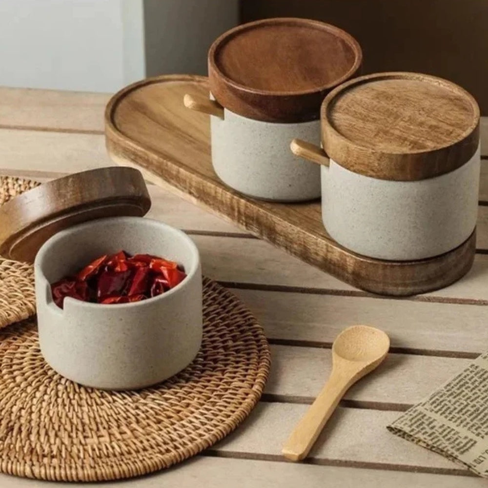 TsuchiSpice Jar Set – Rustic Texture for Intentional Seasoning