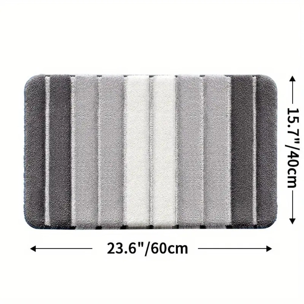 LumaStripe Bath Mat – Soft Structure for Serene Steps