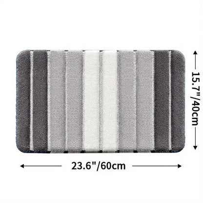 LumaStripe Bath Mat – Soft Structure for Serene Steps
