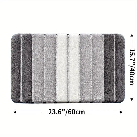 LumaStripe Bath Mat – Soft Structure for Serene Steps